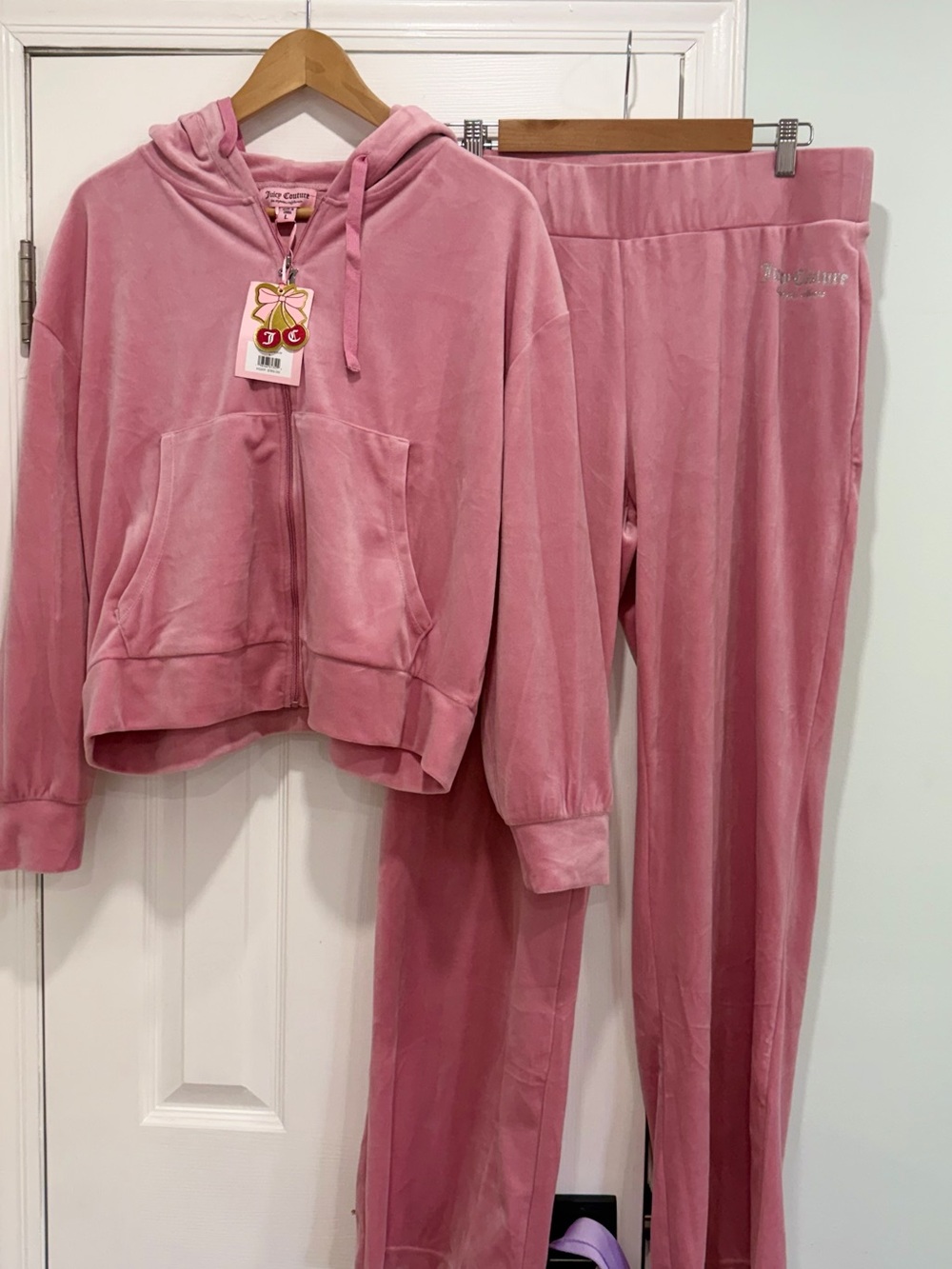 Women’s  Pink Juicy Velour Hoodie & Pant  Set